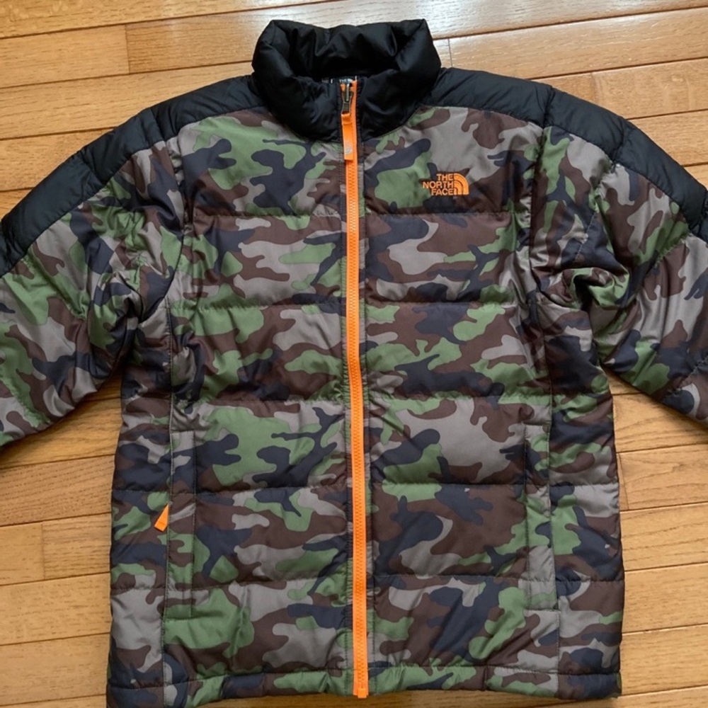 The North Face Kids Camo Puffer Jacket - Green and Black